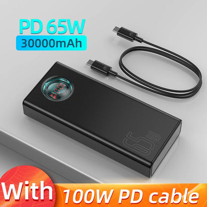 Cargador Externo Portátil para Smartphone, Laptop y Tablet : Power Bank Baseus 65W 30000mAh