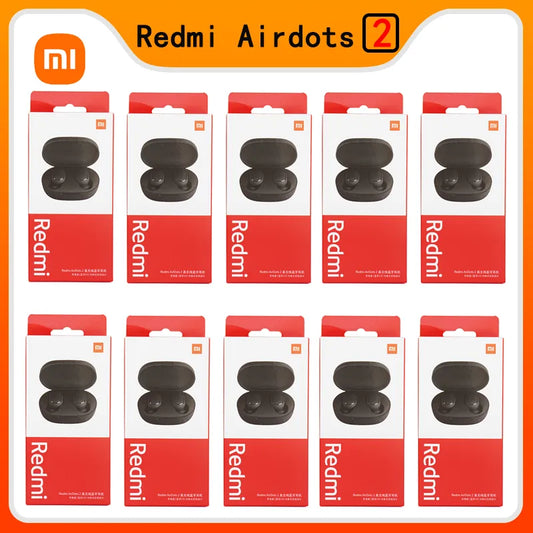 Oferta al por Mayor: 10 Auriculares Xiaomi Redmi Airdots 2 / S  (Negro y Blanco)  TWS Bluetooth con Bajos Estéreo, Micrófono y Manos Libres +10 CABLES USB