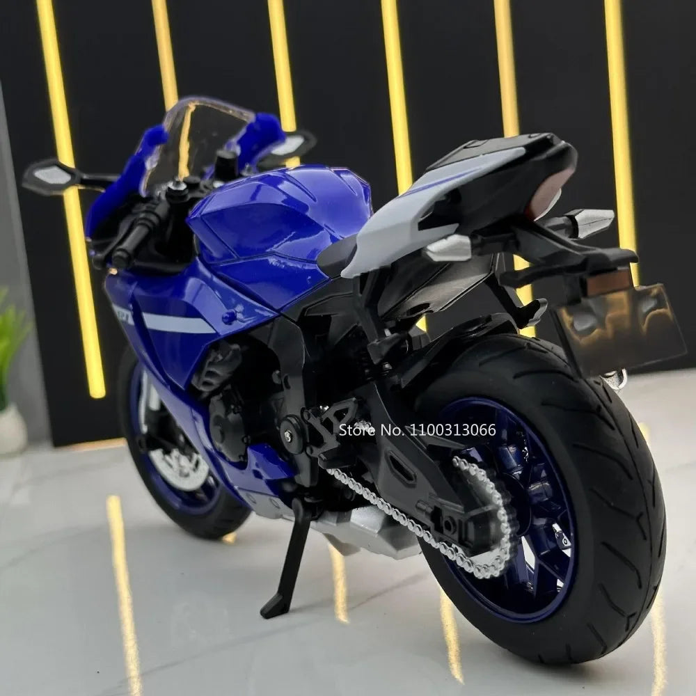 Modelo a Escala 1:12 de Motocicleta Yamaha R1 con Luces y Sonidos: Regalo Ideal para Niños