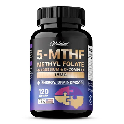 Suplemento de metilfolato 5-MTHF: mejora la memoria, el enfoque y la claridad, aumenta la función cognitiva, la energía, el soporte cerebral y el estado de ánimo S