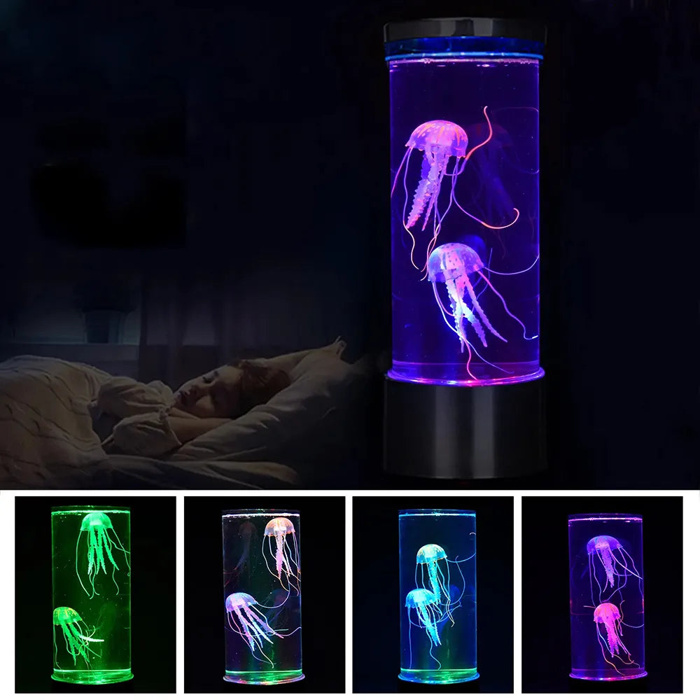 Lámpara de medusa que cambia de color con energía USB/pilas, luz nocturna de mesa para niños, regalo para el hogar, decoración para dormitorio, regalos de cumpleaños para niños y niñas