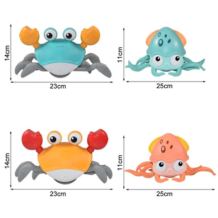 Juguete de Cangrejo y Pulpo con Inducción para Niños - Mascotas Electrónicas, Juguetes Musicales, Juguete Educativo en Movimiento para Niños Pequeños, Regalo de Navidad