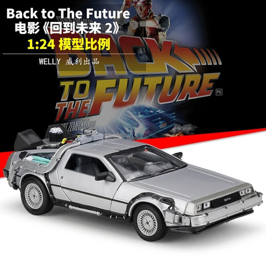 Coche de Juguete de Metal DMC-12 DeLorean Volver al Futuro Escala 1:24 para Colección y Regalo Infantil