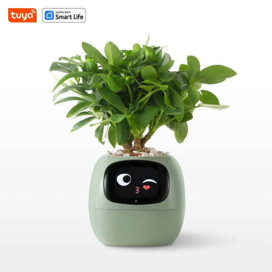 Jardinera Inteligente Light Green Tuya Ivy : Diversión sin Fin con más de 49 Expresiones, 7 Sensores Inteligentes y Chips de IA para un Cultivo Fácil y Divertido