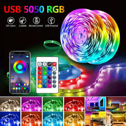 Tira LED RGB 5050 Bluetooth – Iluminación Decorativa con Control por APP
