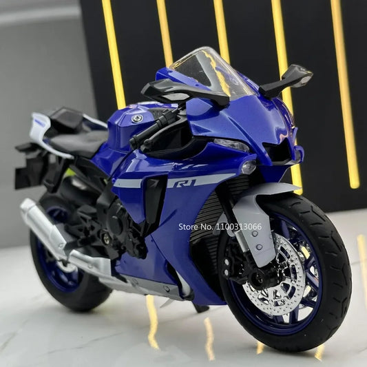 Modelo a Escala 1:12 de Motocicleta Yamaha R1 con Luces y Sonidos: Regalo Ideal para Niños