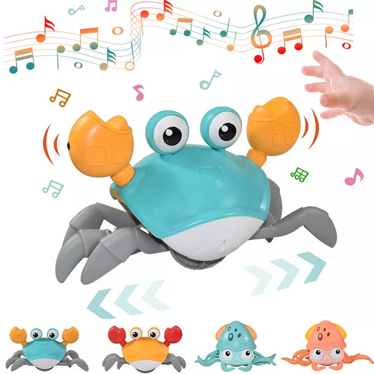 Juguete de Cangrejo y Pulpo con Inducción para Niños - Mascotas Electrónicas, Juguetes Musicales, Juguete Educativo en Movimiento para Niños Pequeños, Regalo de Navidad