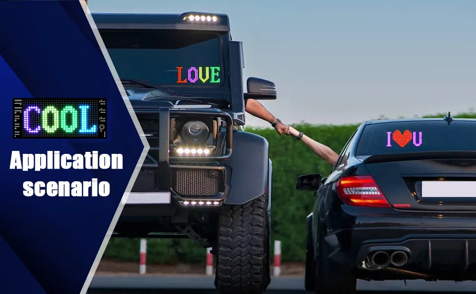 Letrero LED Brillante Gotus: Animado, Programable y Controlado por Bluetooth para Autos Uber y Publicidad