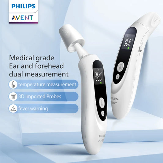 Termómetro Electrónico PHILIPS AVENT: Oído y Frente - Medición de Temperatura para Bebés y Adultos