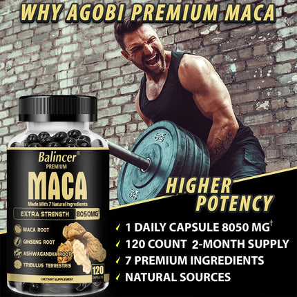 Balincer Maca + Ginseng 8050mg – Energía, Masa Muscular y Vitalidad