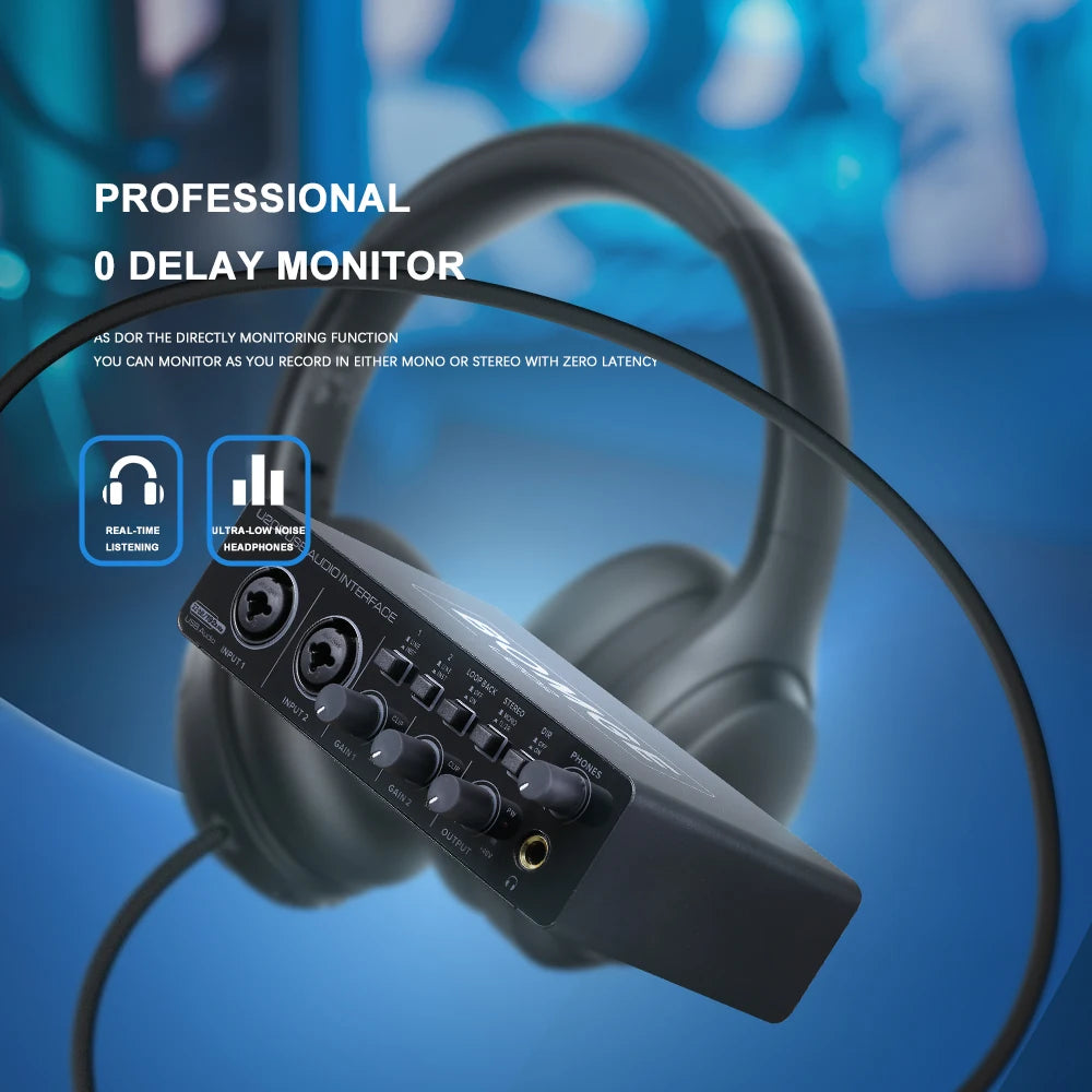 BOMGE U202: Interfaz de Audio USB Profesional para Grabación y Streaming, Sonido de alta calidad para creadores de contenido