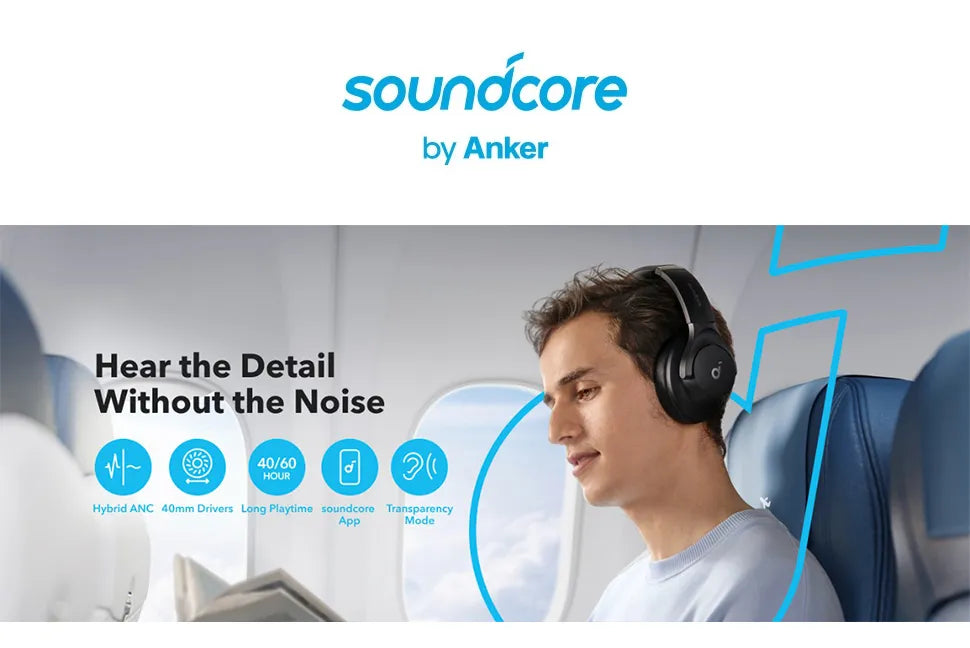 Audífonos Soundcore By AnkerQ20i: Sumérgete en un mundo de sonido sin límites"