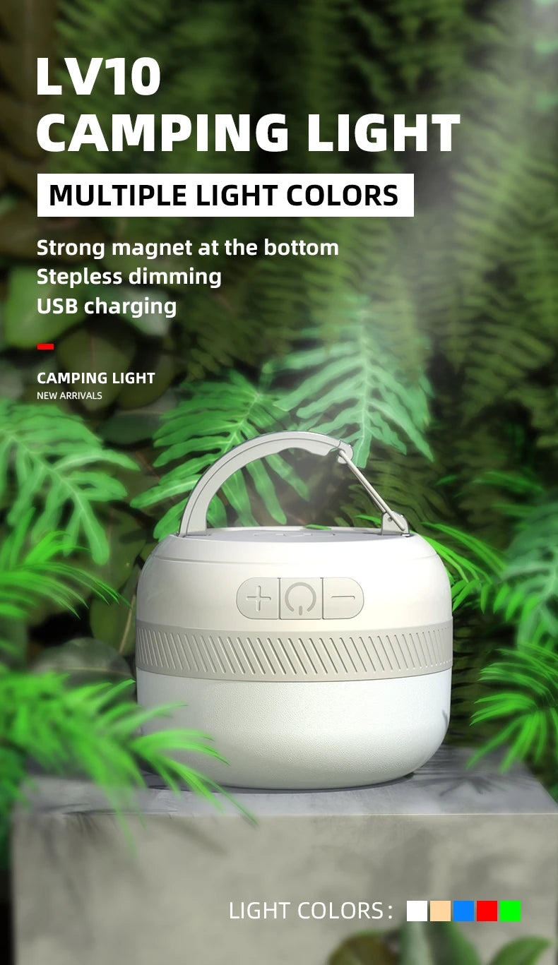 Linterna de Camping NATFIRE LV10 Recargable USB con 230 Horas de Duración y 5 Colores de Luz para Tiendas de Campaña y Emergencias al Aire Libre