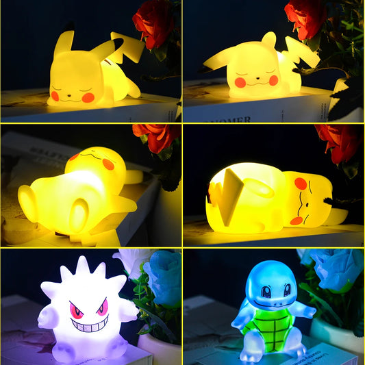 Lámpara Pikachu - luz cálida y adorable para decoración kawaii de dormitorio o escritorio
