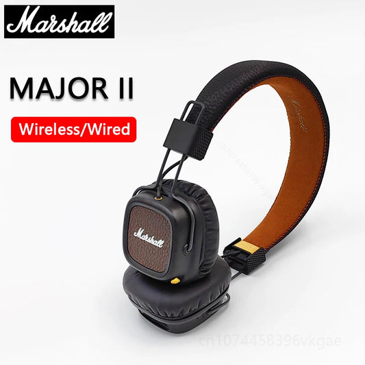 Audífonos Marshall MAJOR II 2 Inalámbricos/Con Cable con Potente Bajos y Drivers Dinámicos de 40 mm, Plegables y Deportivos con Bluetooth