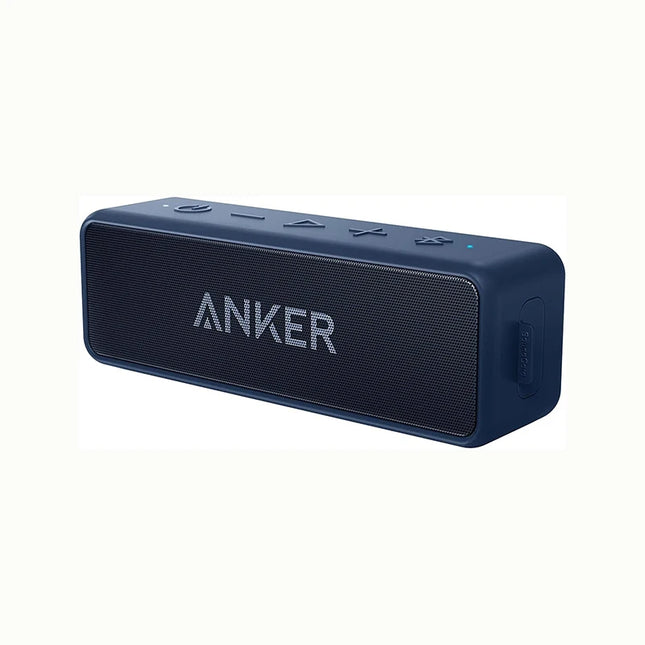 Bluetooth Portátil Anker Soundcore 2 – Graves Mejorados, 24h de Reproducción, Resistente al Agua IPX7
