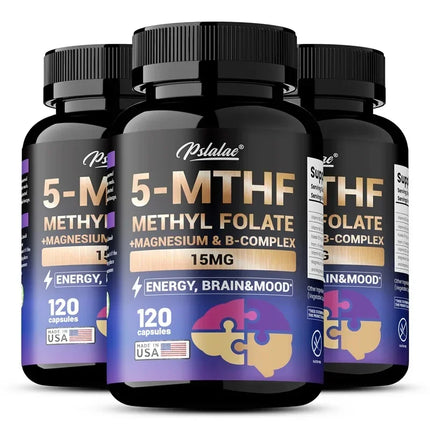 Suplemento de metilfolato 5-MTHF: mejora la memoria, el enfoque y la claridad, aumenta la función cognitiva, la energía, el soporte cerebral y el estado de ánimo S