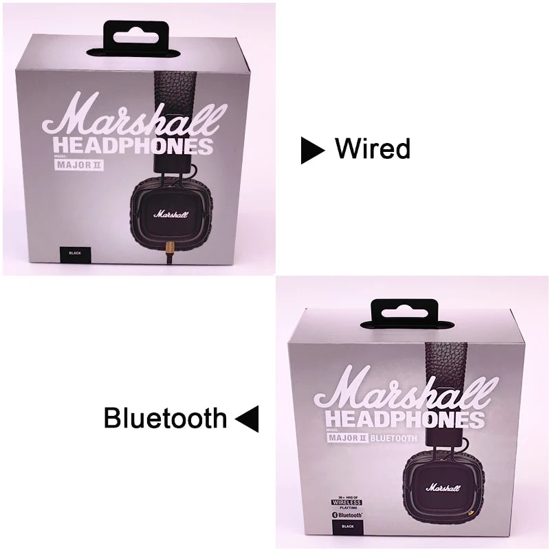 Audífonos Marshall MAJOR II 2 Inalámbricos/Con Cable con Potente Bajos y Drivers Dinámicos de 40 mm, Plegables y Deportivos con Bluetooth