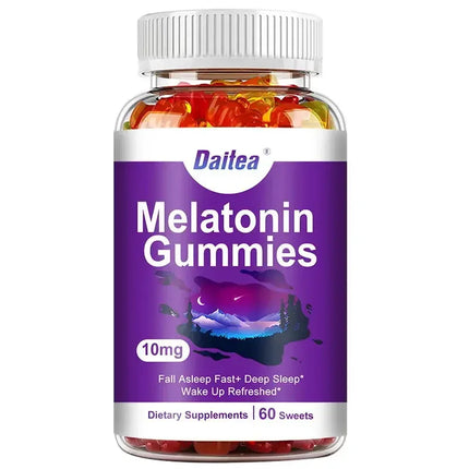 Melatonina 10 mg de gomitas para adultos (60 gomitas) - Gomitas para dormir y dormir profundo de máxima resistencia - Sin gluten, sin OGM, vegetarianas