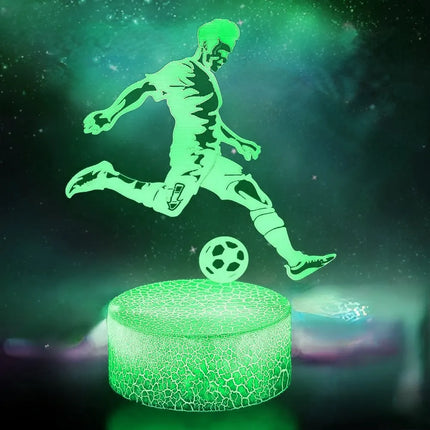 Lámpara LED Nocturna para Niños - Ilusión 3D de Fútbol con 7 Cambios de Color