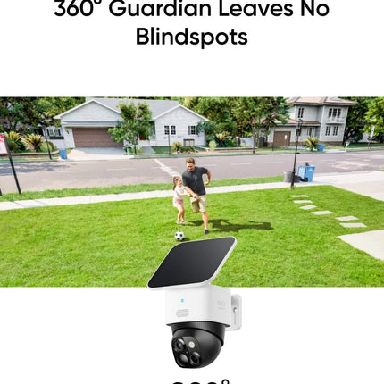 eufy SoloCam S340: Cámara Solar 360° Sin Cuotas y Conexión Wi-Fi para Exterior