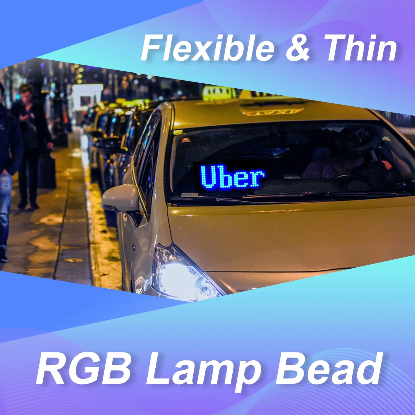 Letrero LED Brillante Gotus: Animado, Programable y Controlado por Bluetooth para Autos Uber y Publicidad