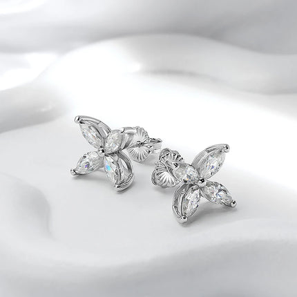 Butterfly Moissanite Jewelry Set Plata ley 925