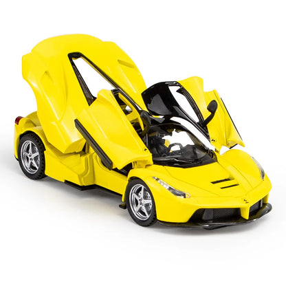 Modelo a Escala 1:32 de Ferrari LaFerrari de Aleación, Réplica de Coche de Juguete con Sonido y Luz - Regalo Ideal para Niños