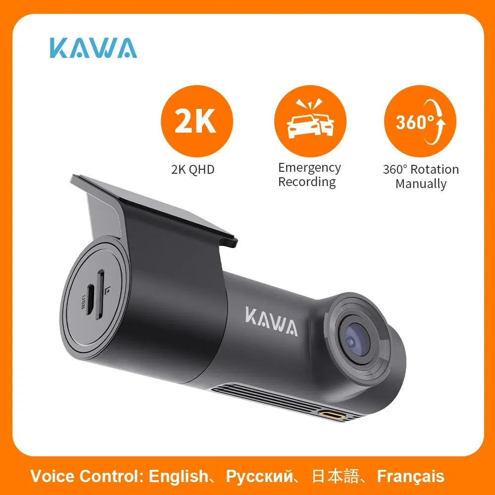 Grabadora de Video para Automóvil KAWA D5: Visión Nocturna, Control por Voz y Monitorización WiFi