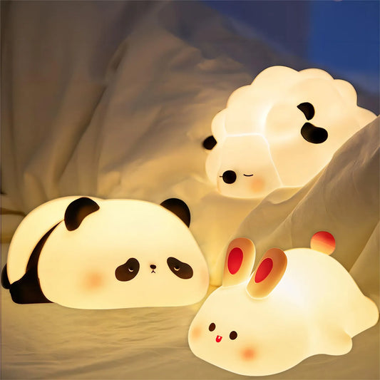 Luces Nocturnas LED: Tiernas lámparas recargables USB para niños, regalo perfecto de cumpleaños.