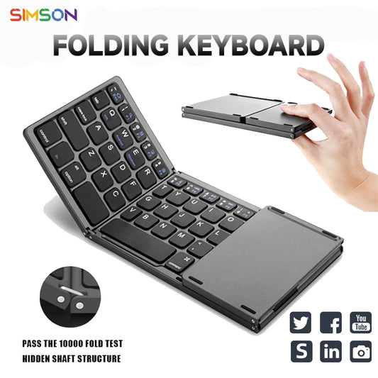 Teclado B033 Plegable con Touchpad: Portabilidad y Versatilidad