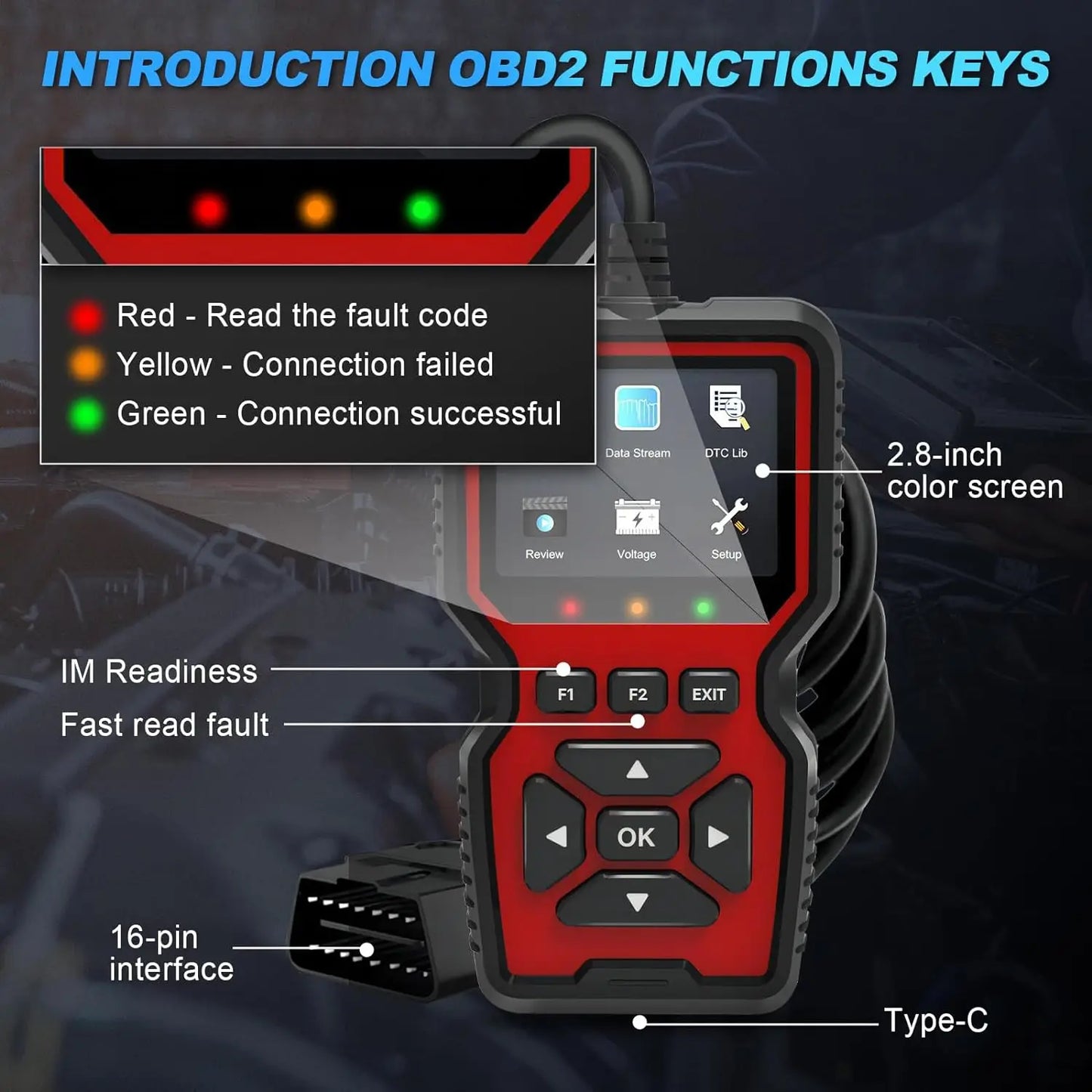 ESCANER V519: Herramienta de diagnóstico de fallas automotrices con soporte para nueve protocolos OBD II/EOBD