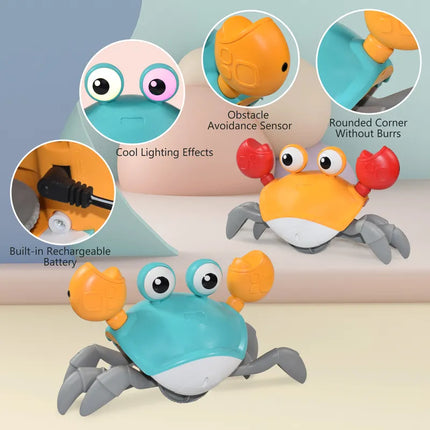 Juguete de Cangrejo y Pulpo con Inducción para Niños - Mascotas Electrónicas, Juguetes Musicales, Juguete Educativo en Movimiento para Niños Pequeños, Regalo de Navidad