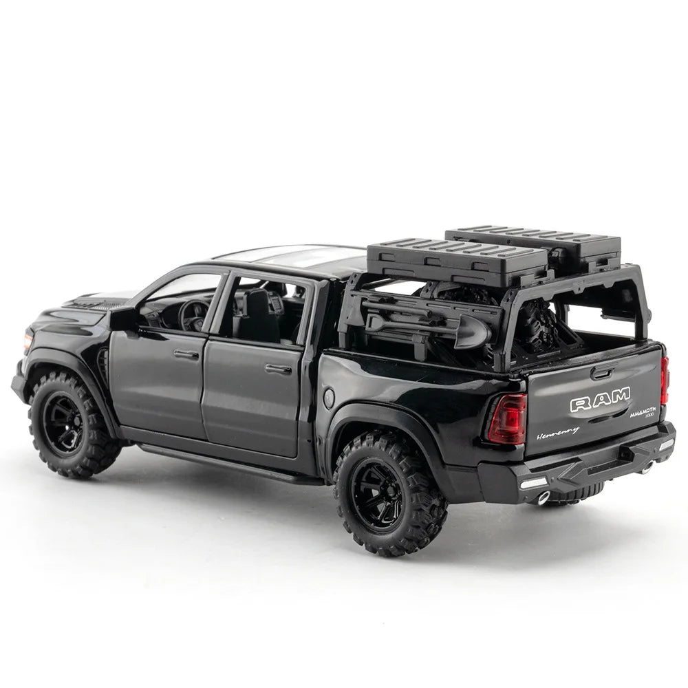 Camioneta todoterreno Dodge Mammoth 1000 TRX: Vehículo Off-road de Metal con Sonido y Luces, Juguete Educativo para Niños