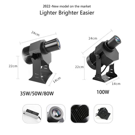 Proyector LED para Exteriores con Logotipo Personalizado: Iluminación HD Giratoria IP67 para Bodas y Eventos