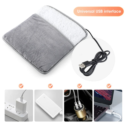 Disfruta del Invierno: Calientapiés Eléctrico USB Lavable (Felpa Suave) Alfombra Térmica Lavable 9 Niveles