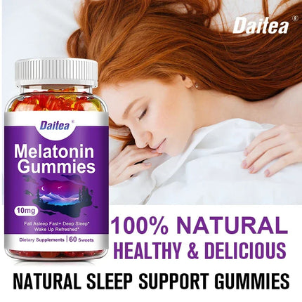 Melatonina 10 mg de gomitas para adultos (60 gomitas) - Gomitas para dormir y dormir profundo de máxima resistencia - Sin gluten, sin OGM, vegetarianas