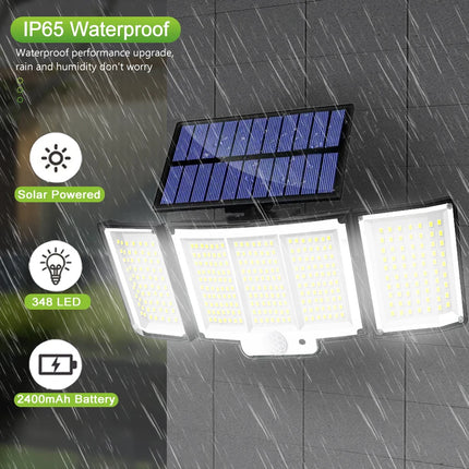 Luz Solar LED 328/348: Súper Brillante, Sensor de Movimiento y Resistente al Agua IP65