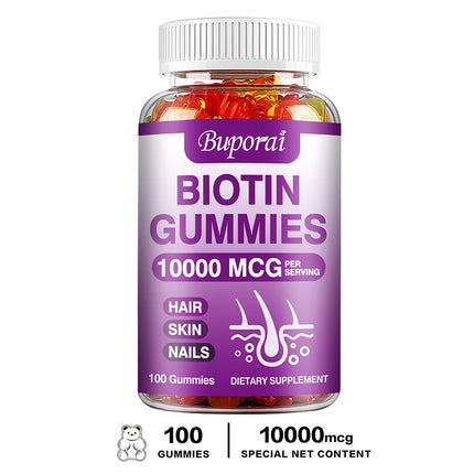 Gomitas de Biotina 10.000 mcg – Cabello, Piel y Uñas Fuertes