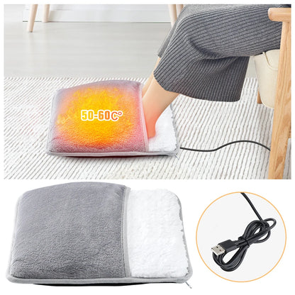 Disfruta del Invierno: Calientapiés Eléctrico USB Lavable (Felpa Suave) Alfombra Térmica Lavable 9 Niveles